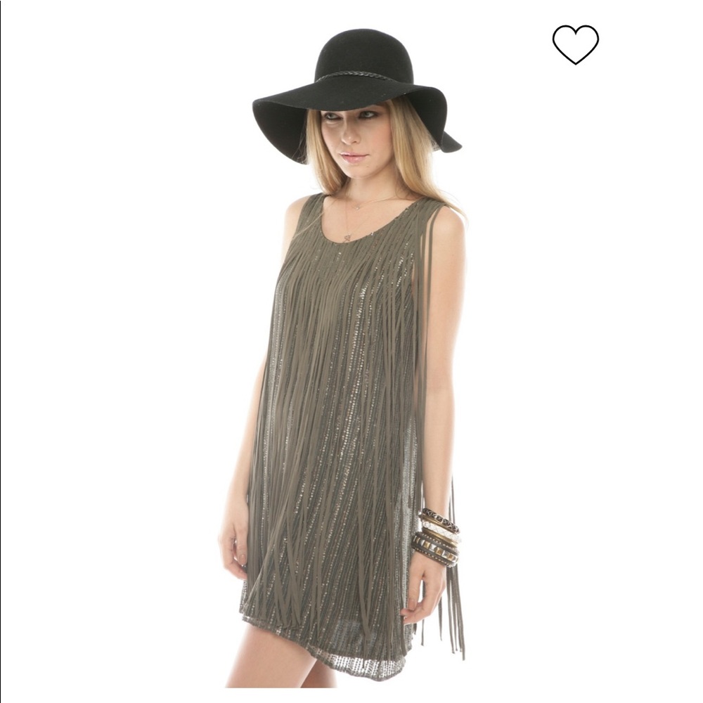 Parker sequin and fringe mini dress